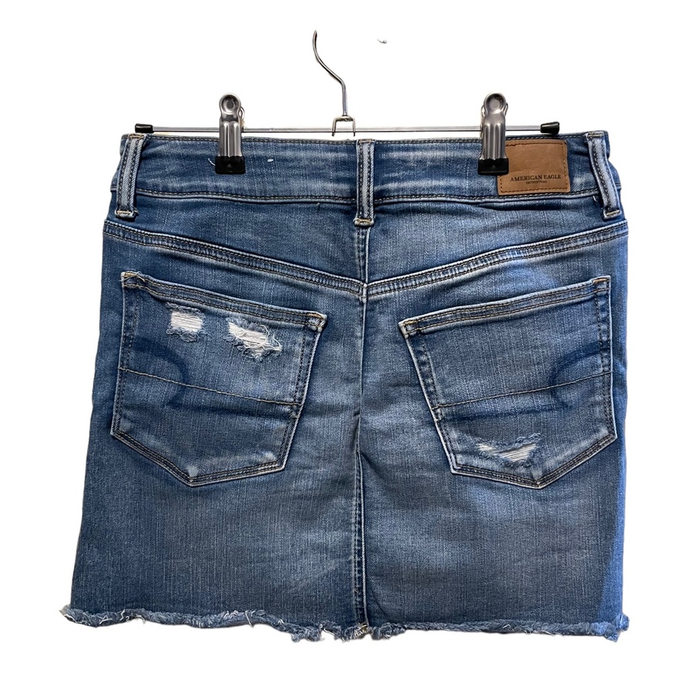 American Eagle Ne(x)t Level Stretch X High Waisted Distressed Jean Skirt -Size 4 - Picture 2 of 2